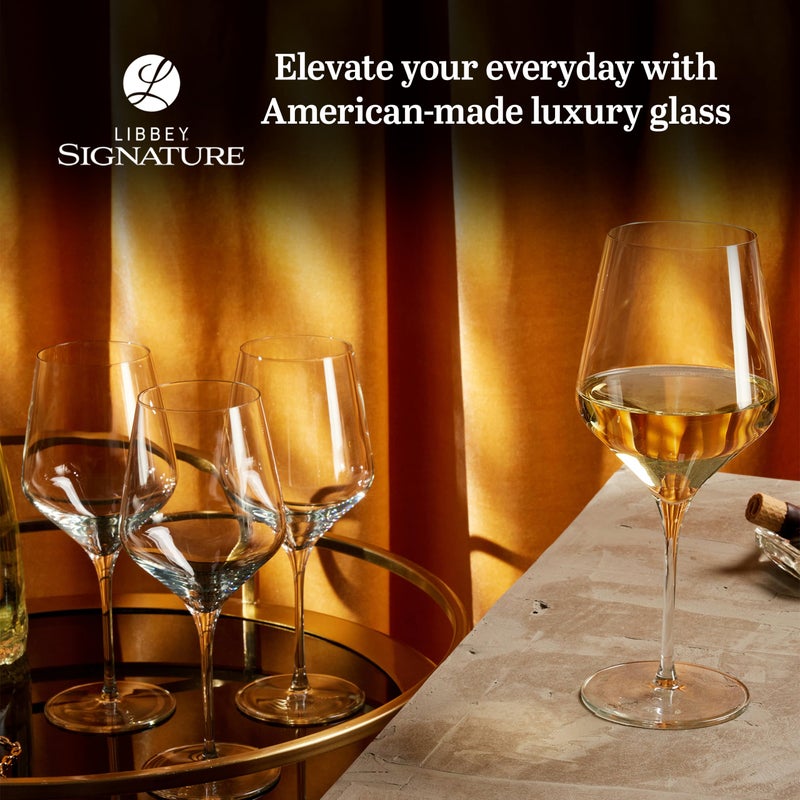 Libbey Signature White Wine Glasses Set of 4, Seamless Long Stem Wine Glasses for Wines and Cocktails, Tasteful Wine Glass Set for All Occasions. - Image 3